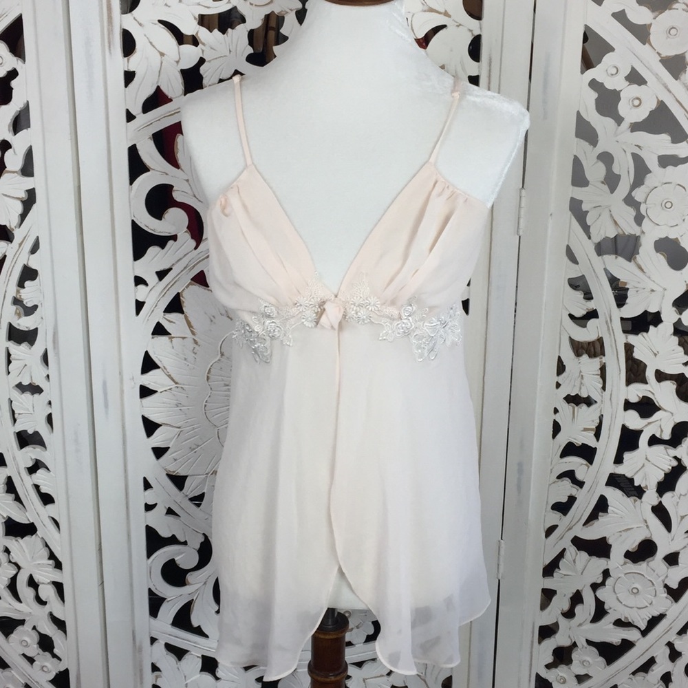 Vintage LA Intimates Ivory Beaded  Nightie